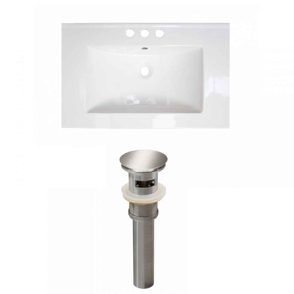 23.75-in. W 3H4-in. Ceramic Top Set In White Color - Overflow Drain Incl.