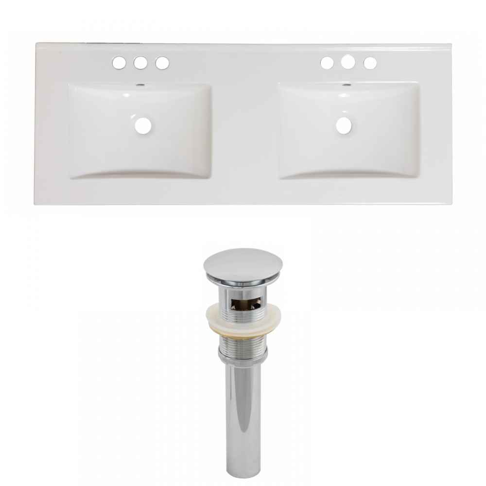 48-in. W 3H4-in. Ceramic Top Set In White Color - Overflow Drain Incl.