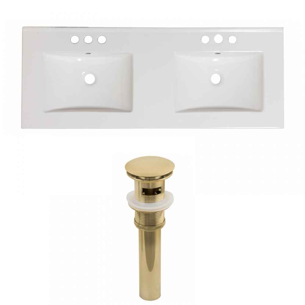 48-in. W 3H8-in. Ceramic Top Set In White Color - Overflow Drain Incl.