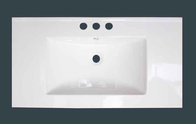 35.5-in. W 3H4-in. Ceramic Top Set In White Color - Overflow Drain Incl.
