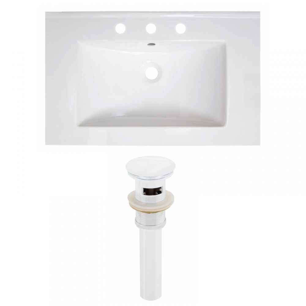30-in. W 3H8-in. Ceramic Top Set In White Color - Overflow Drain Incl.
