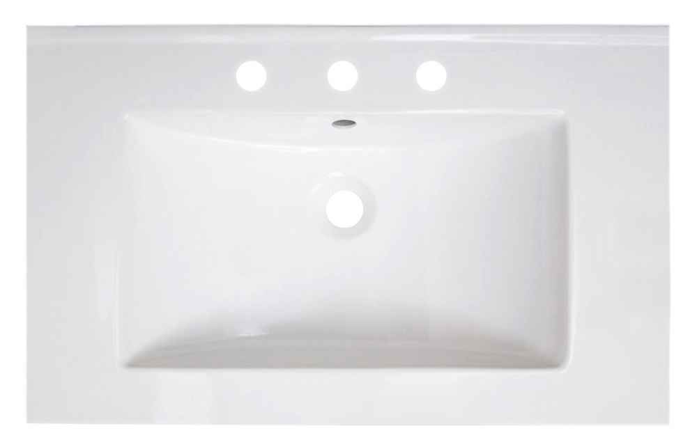 30-in. W 3H8-in. Ceramic Top Set In White Color - Overflow Drain Incl.