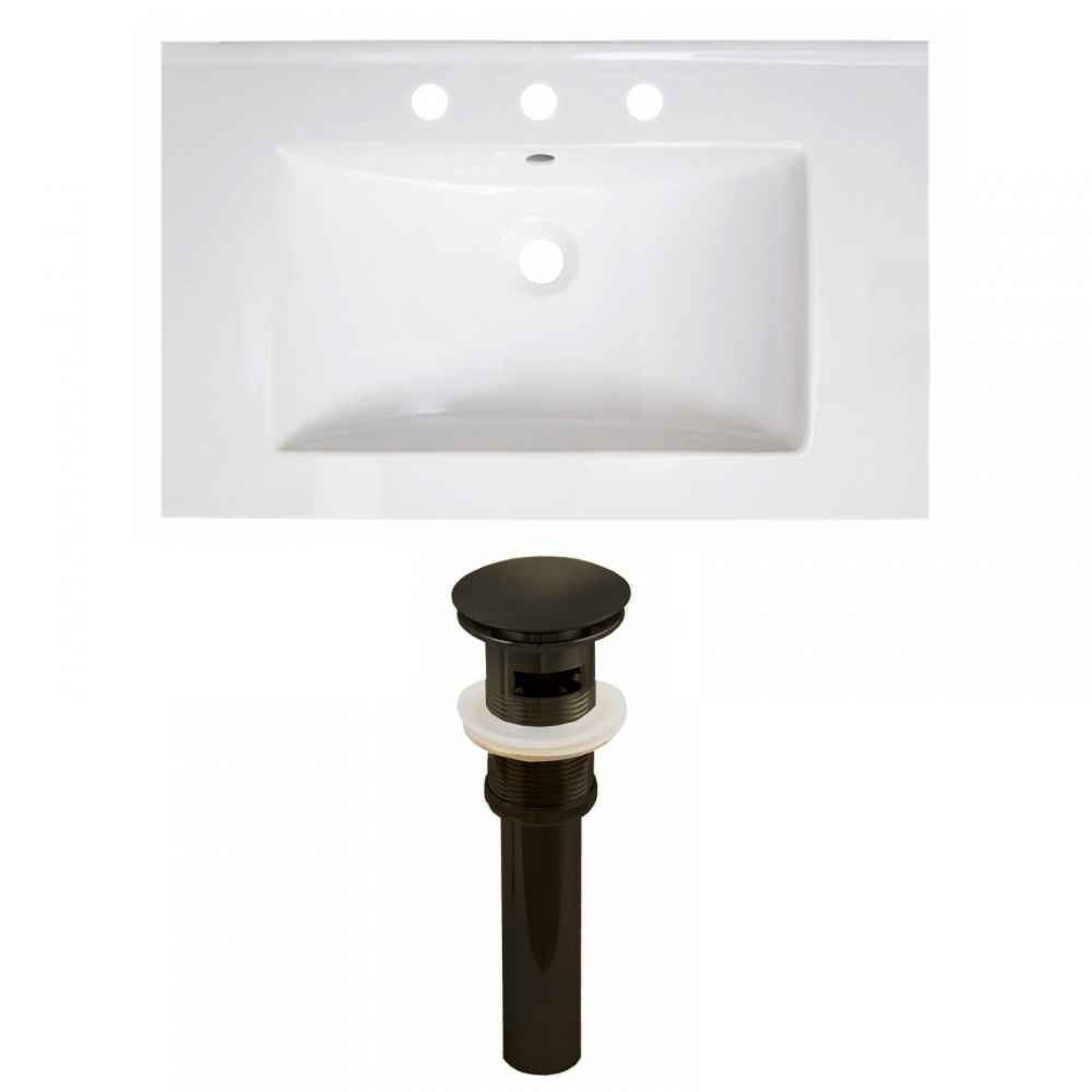 30-in. W 3H8-in. Ceramic Top Set In White Color - Overflow Drain Incl.