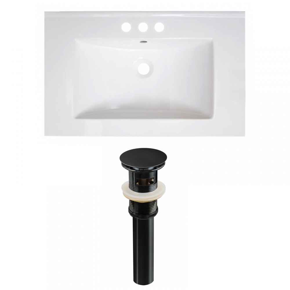 30-in. W 3H4-in. Ceramic Top Set In White Color - Overflow Drain Incl.