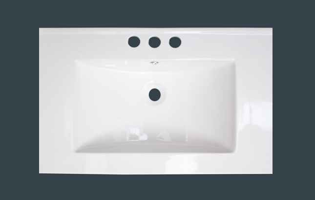 30-in. W 3H4-in. Ceramic Top Set In White Color - Overflow Drain Incl.