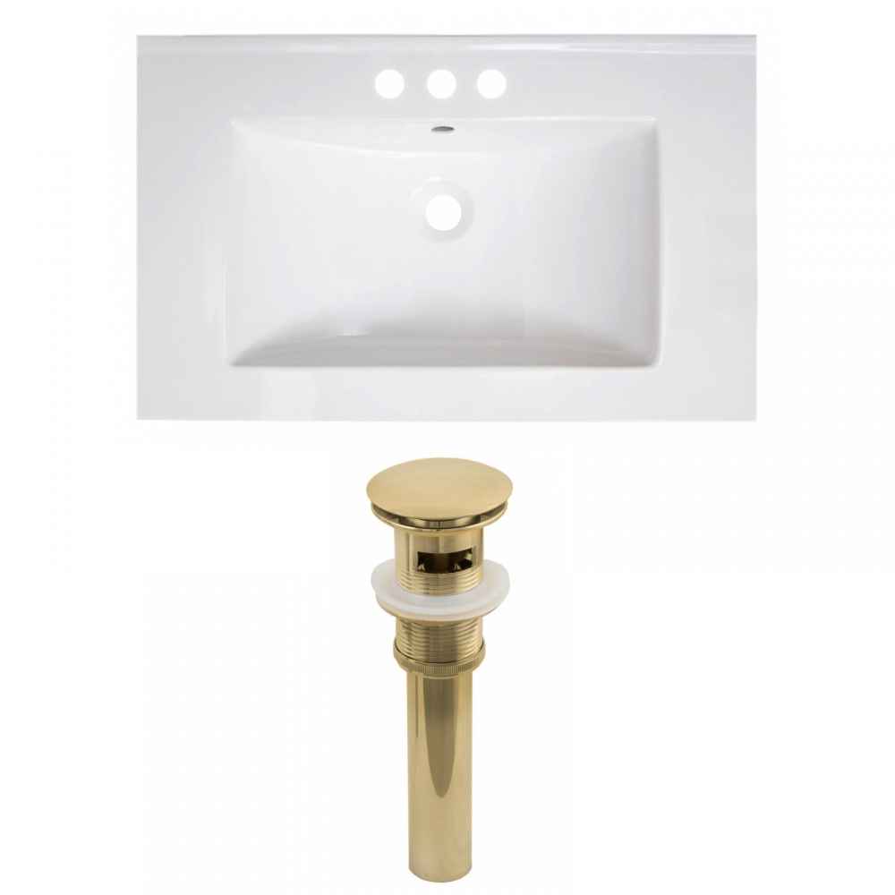 30-in. W 3H4-in. Ceramic Top Set In White Color - Overflow Drain Incl.