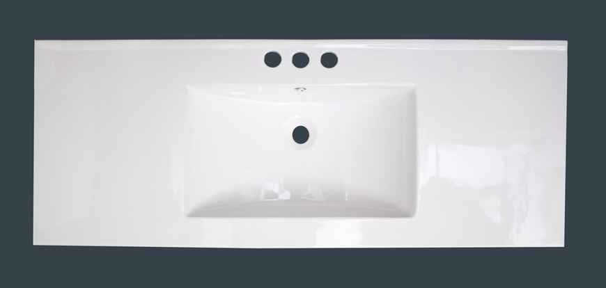 39.75-in. W 3H4-in. Ceramic Top Set In White Color - Overflow Drain Incl.