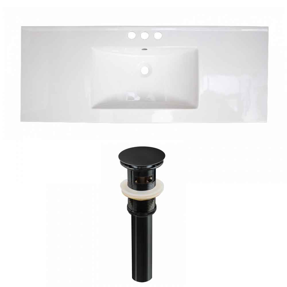 39.75-in. W 3H4-in. Ceramic Top Set In White Color - Overflow Drain Incl.