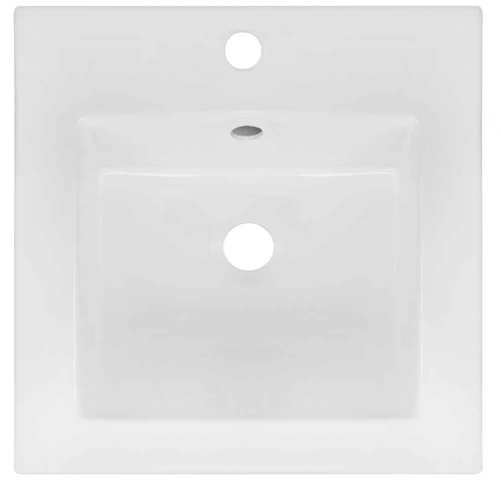 16.5-in. W 1 Hole Ceramic Top Set In White Color - Overflow Drain Incl.