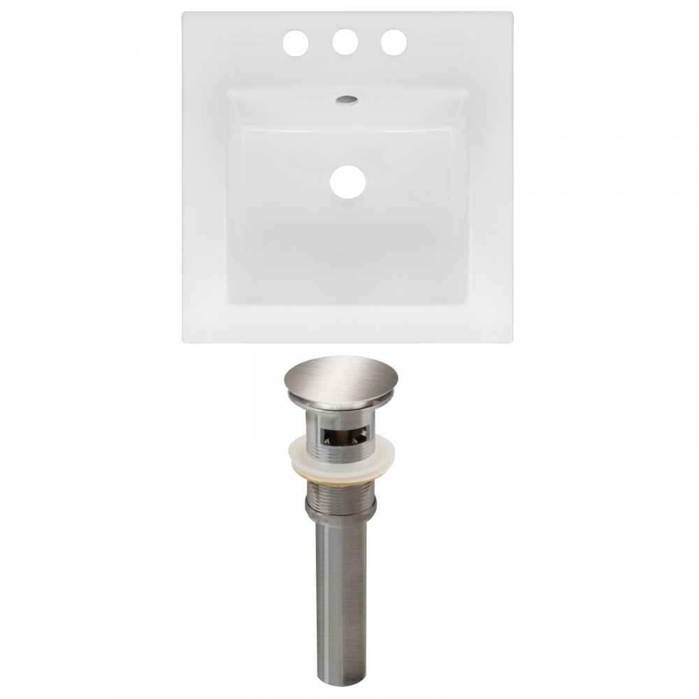 16.5-in. W 3H4-in. Ceramic Top Set In White Color - Overflow Drain Incl.