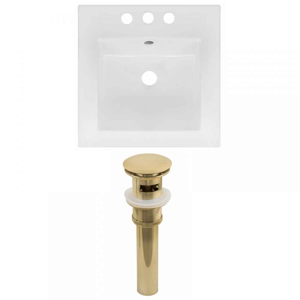 16.5-in. W 3H4-in. Ceramic Top Set In White Color - Overflow Drain Incl.