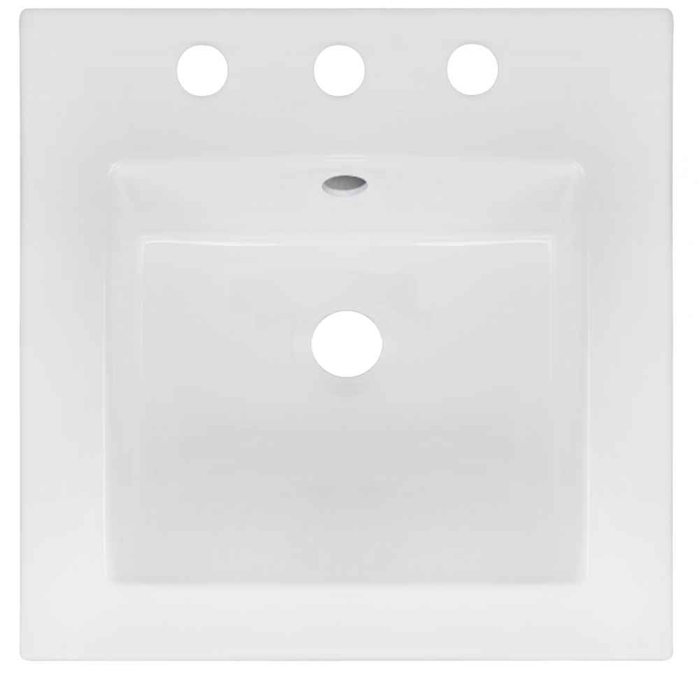 16.5-in. W 3H8-in. Ceramic Top Set In White Color - Overflow Drain Incl.