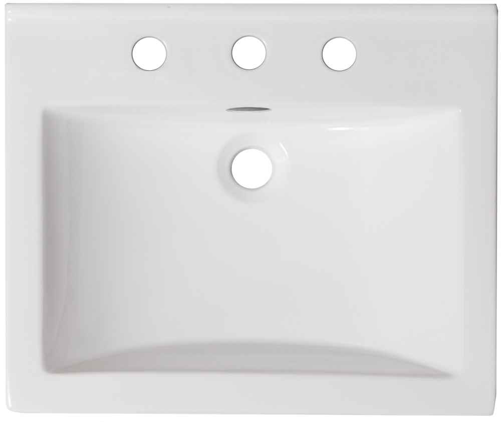 21-in. W 3H8-in. Ceramic Top Set In White Color - Overflow Drain Incl.