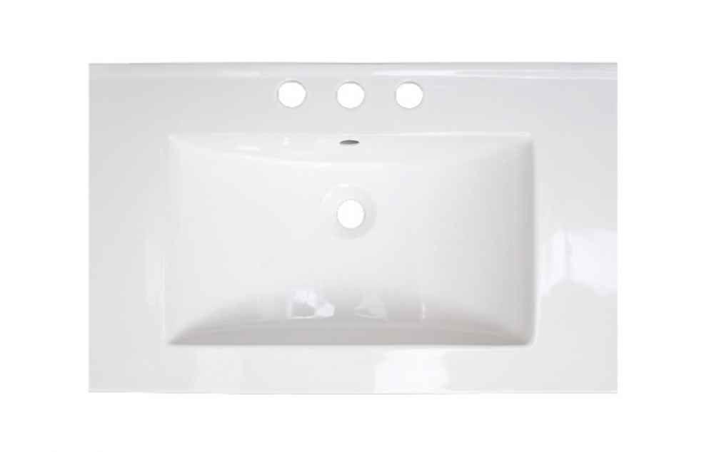 25-in. W 3H8-in. Ceramic Top Set In White Color - Overflow Drain Incl.