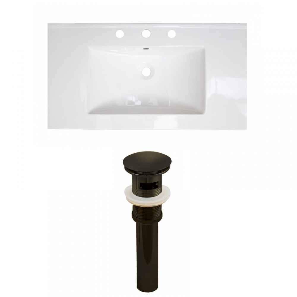36.75-in. W 3H4-in. Ceramic Top Set In White Color - Overflow Drain Incl.
