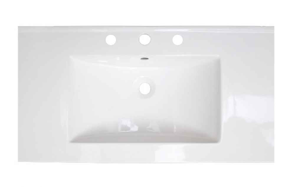 36.75-in. W 3H8-in. Ceramic Top Set In White Color - Overflow Drain Incl.