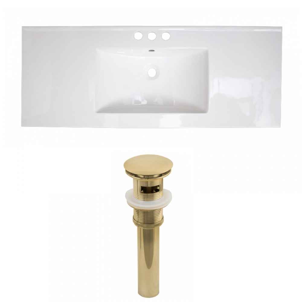 48.75-in. W 3H4-in. Ceramic Top Set In White Color - Overflow Drain Incl.