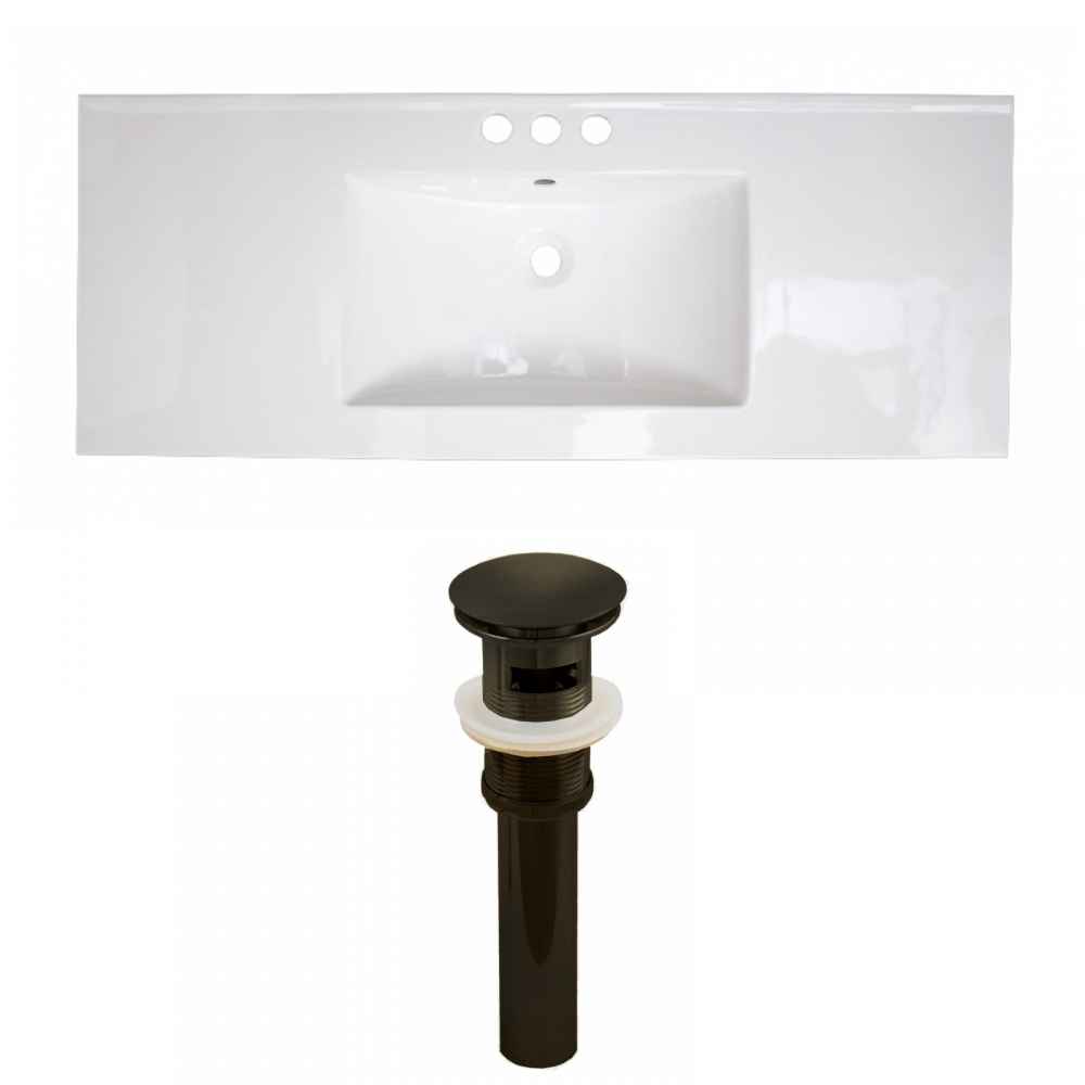 48.75-in. W 3H4-in. Ceramic Top Set In White Color - Overflow Drain Incl.