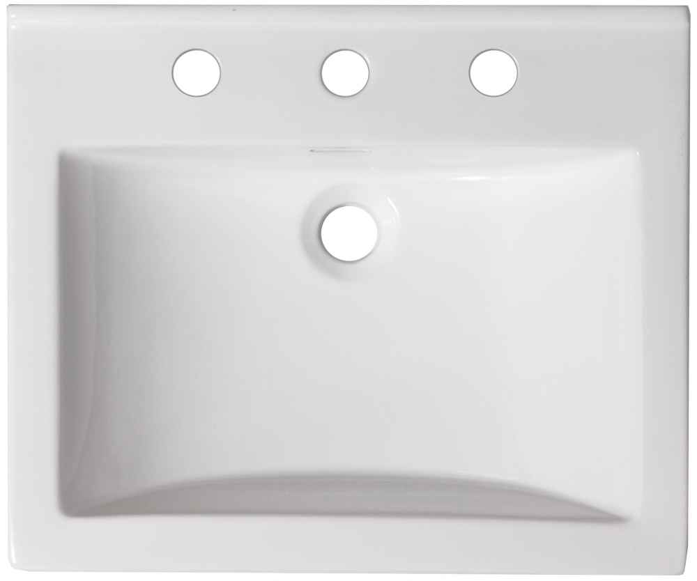 21.5-in. W 3H8-in. Ceramic Top Set In White Color - Overflow Drain Incl.