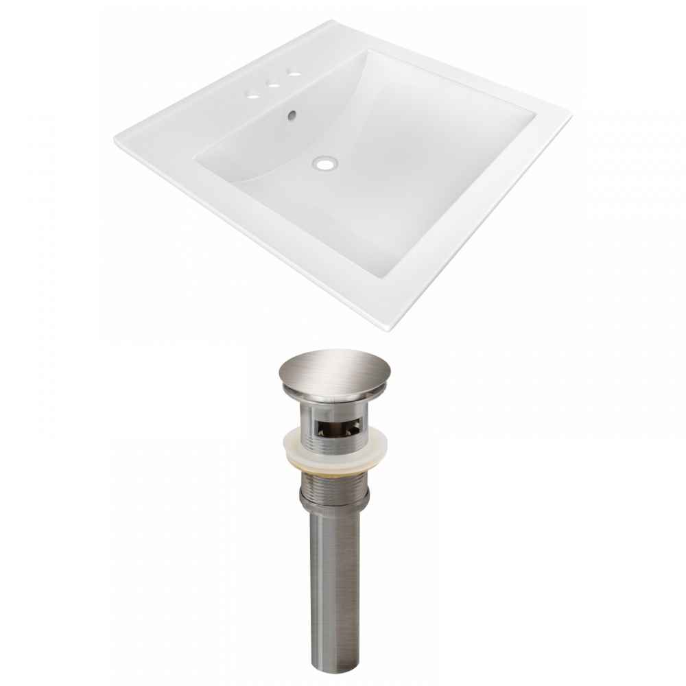 21.5-in. W 3H4-in. Ceramic Top Set In White Color - Overflow Drain Incl.
