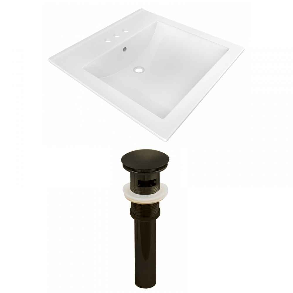 21.5-in. W 3H4-in. Ceramic Top Set In White Color - Overflow Drain Incl.