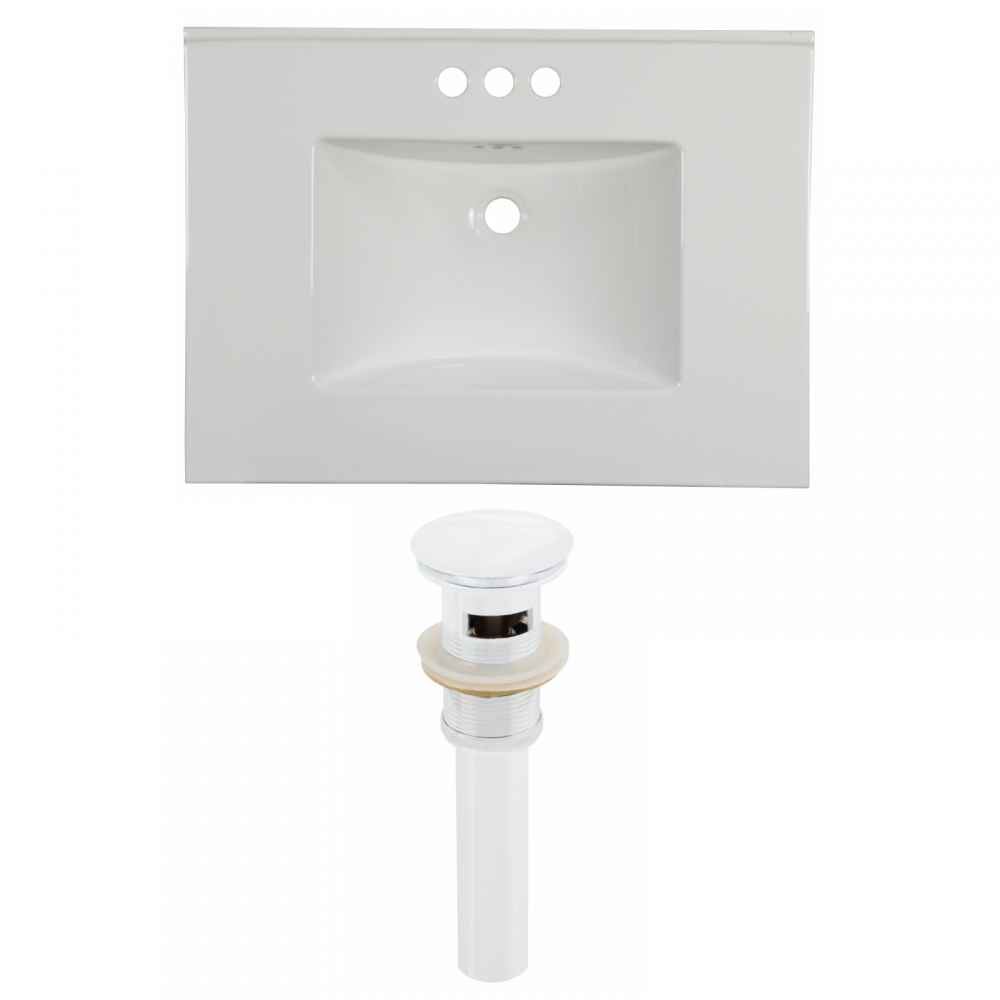 30.75-in. W 3H4-in. Ceramic Top Set In White Color - Overflow Drain Incl.