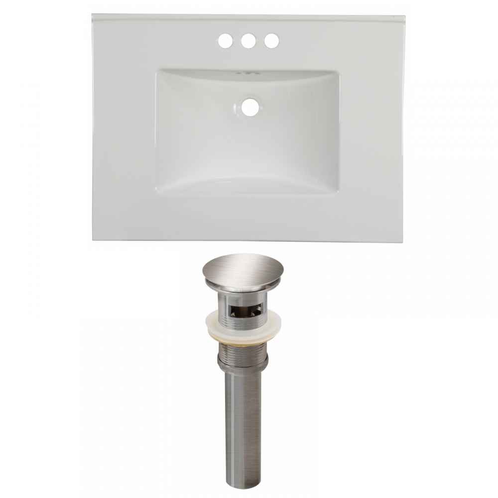 30.75-in. W 3H4-in. Ceramic Top Set In White Color - Overflow Drain Incl.