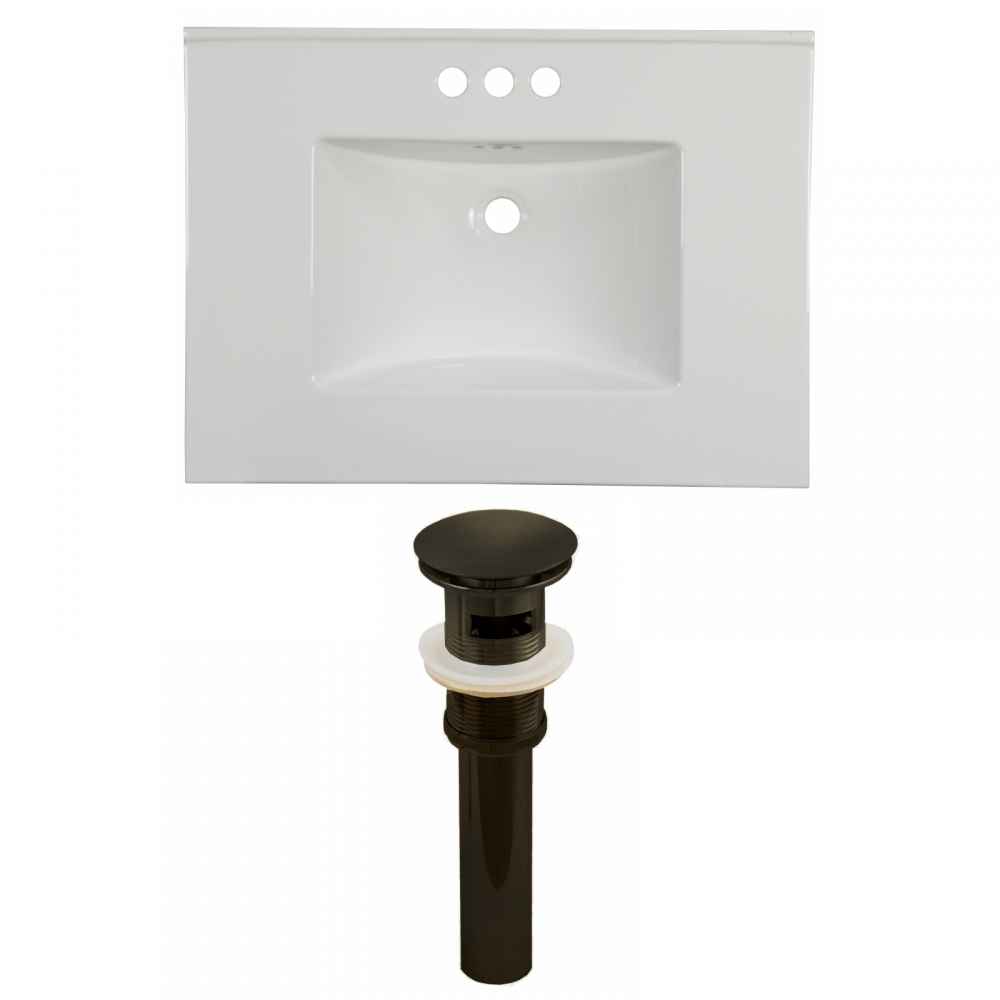 30.75-in. W 3H4-in. Ceramic Top Set In White Color - Overflow Drain Incl.
