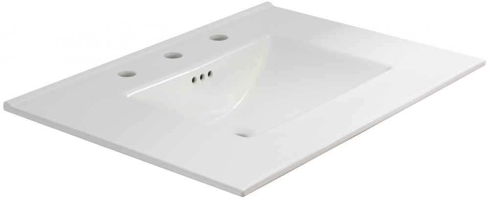 30.75-in. W 3H8-in. Ceramic Top Set In White Color - Overflow Drain Incl.