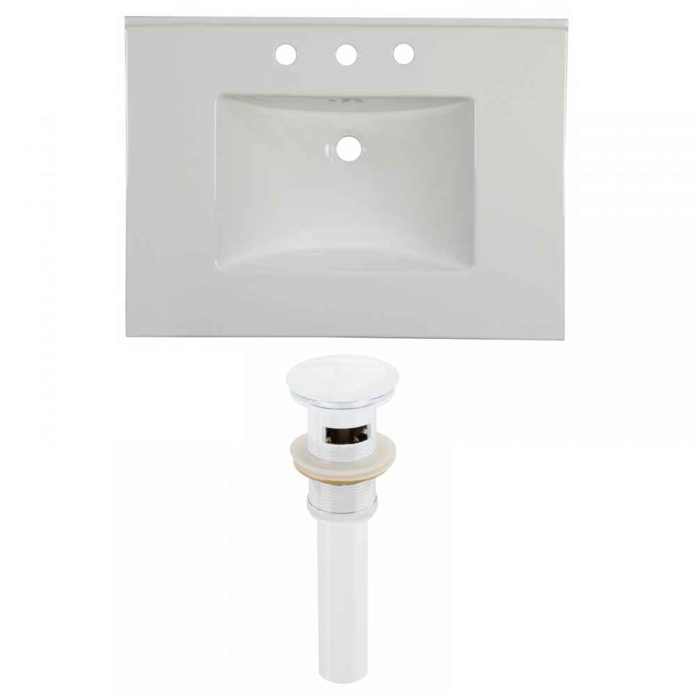 30.75-in. W 3H8-in. Ceramic Top Set In White Color - Overflow Drain Incl.