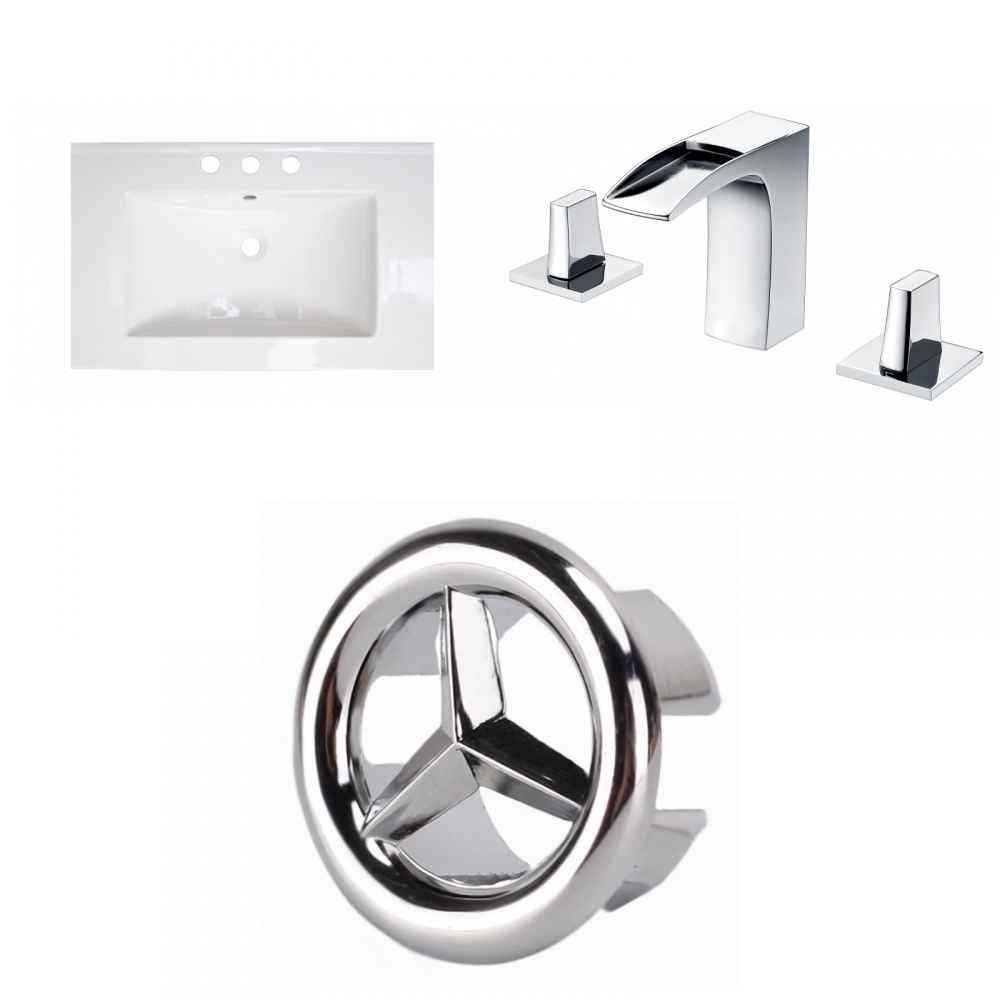 23.75-in. W 3H8-in. Ceramic Top Set In White Color