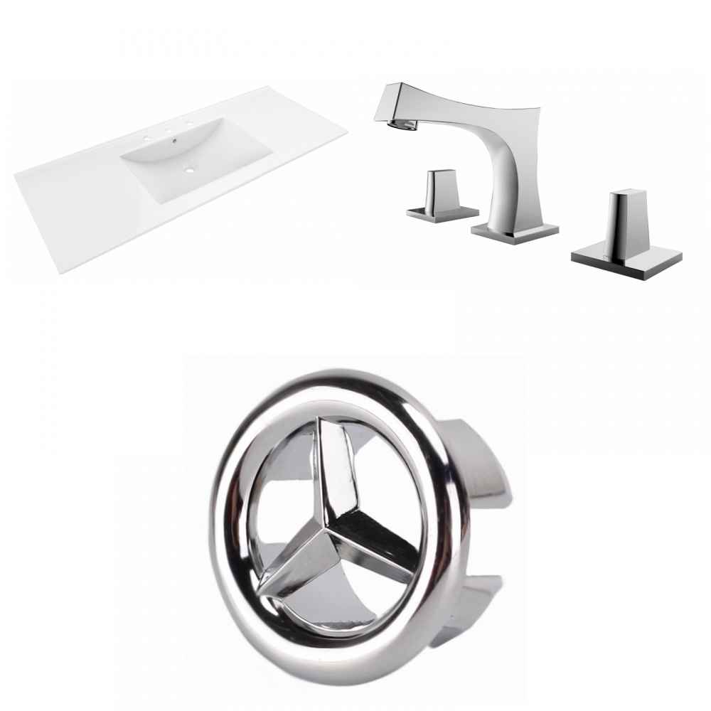 48-in. W 3H8-in. Ceramic Top Set In White Color