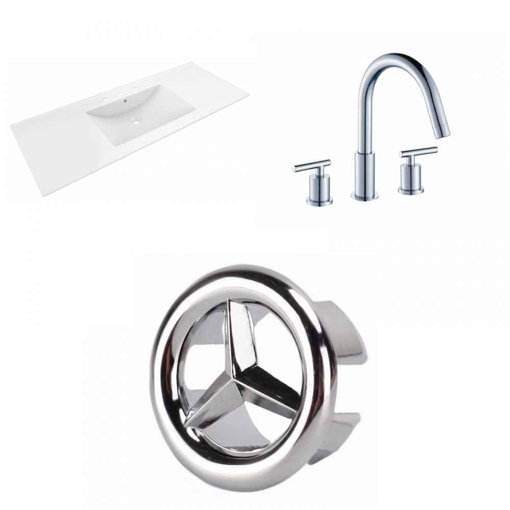 48-in. W 3H8-in. Ceramic Top Set In White Color