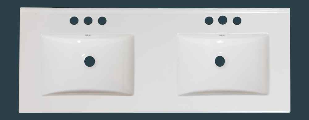 59-in. W 3H8-in. Ceramic Top Set In White Color