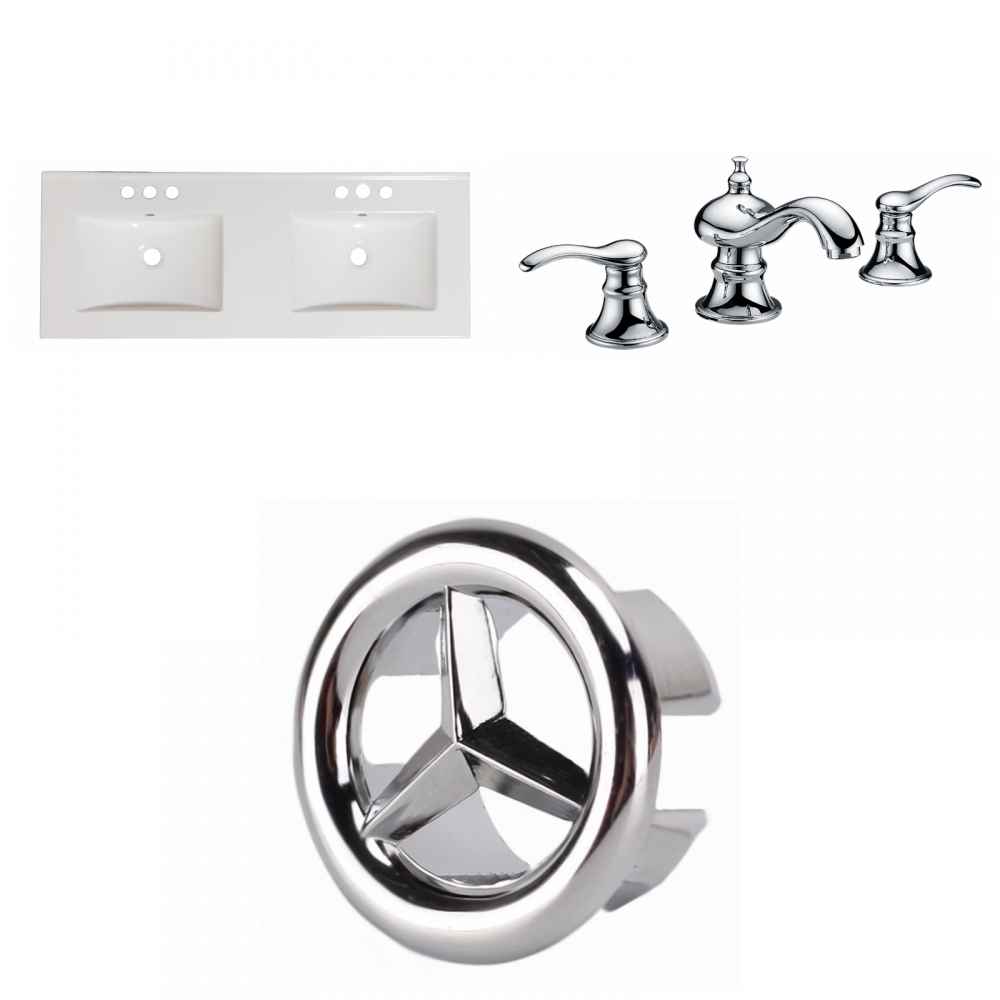 59-in. W 3H8-in. Ceramic Top Set In White Color