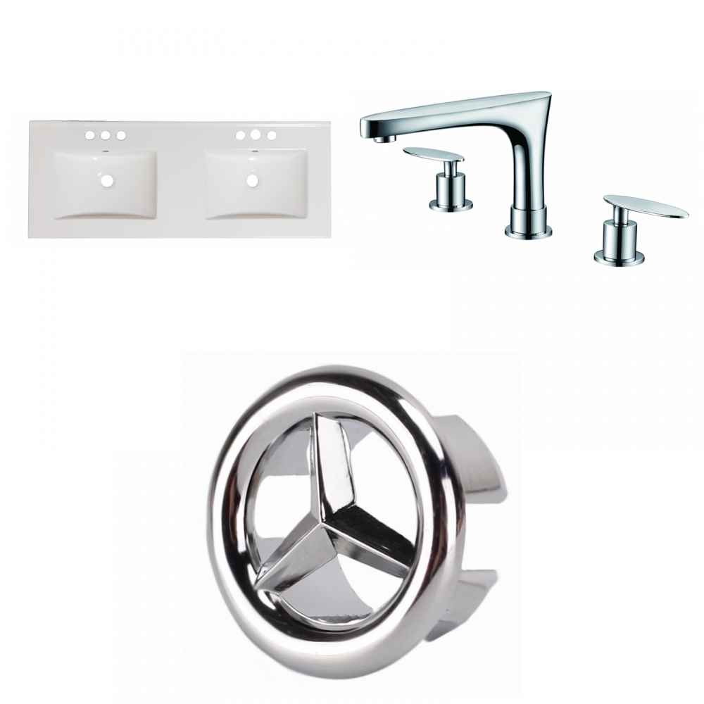 59-in. W 3H8-in. Ceramic Top Set In White Color