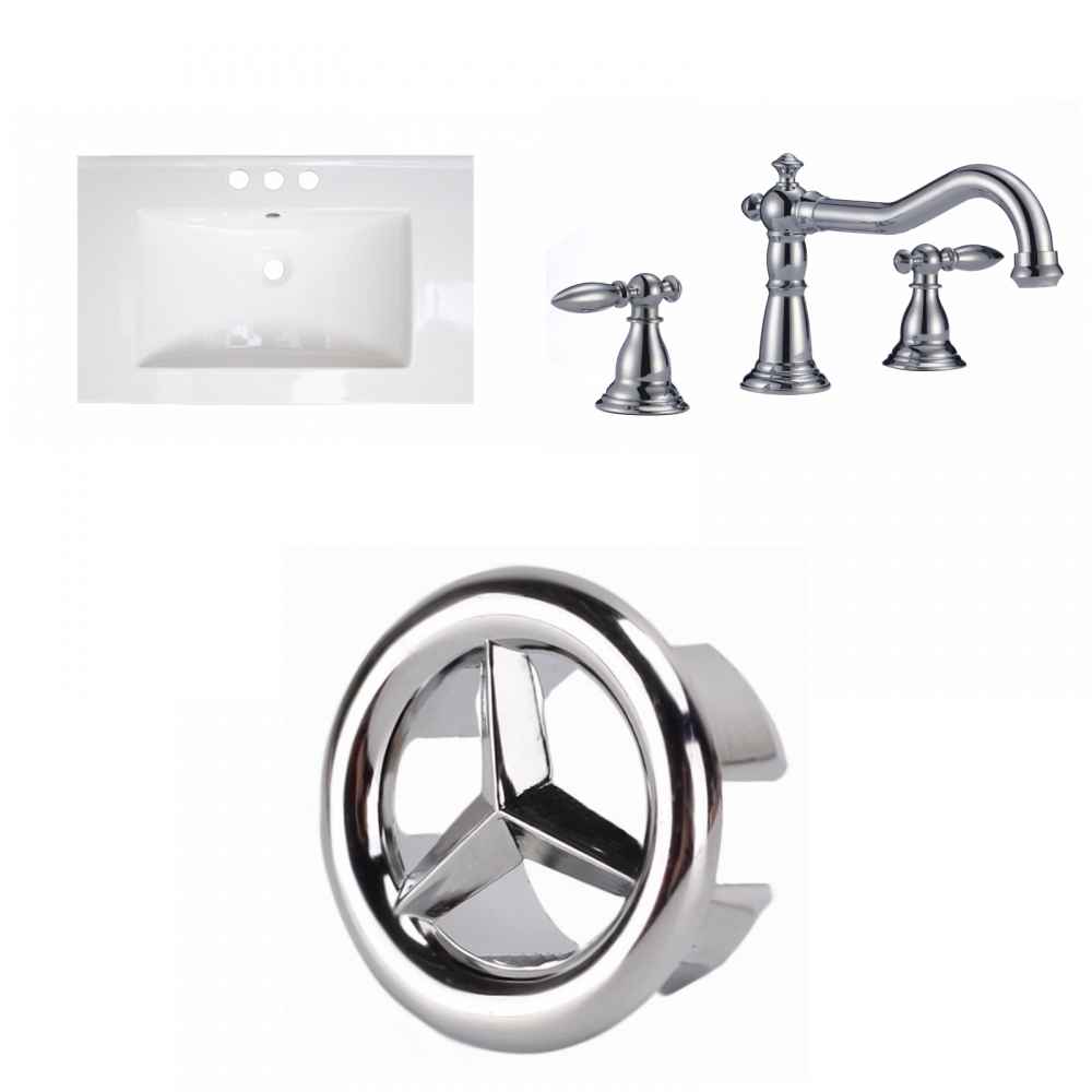 21-in. W 3H8-in. Ceramic Top Set In White Color