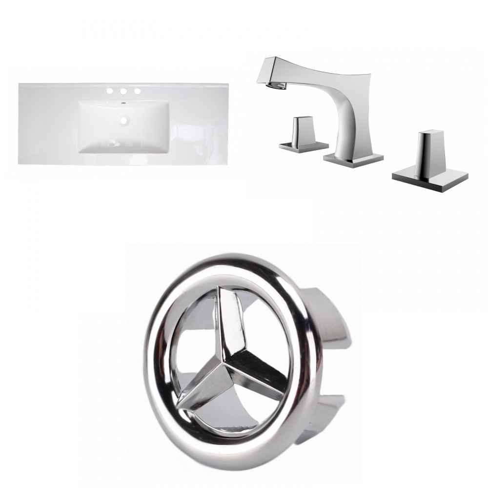 39.75-in. W 3H8-in. Ceramic Top Set In White Color