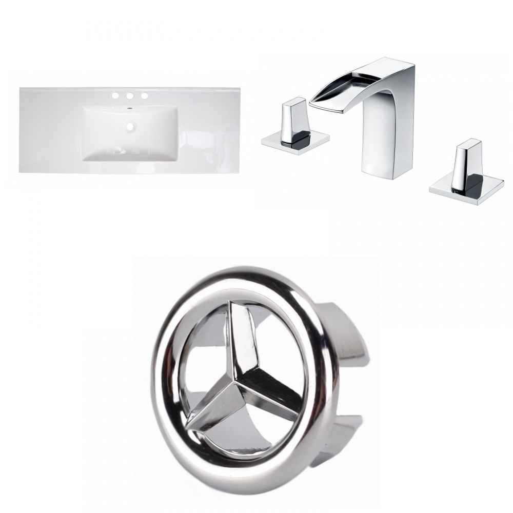 39.75-in. W 3H8-in. Ceramic Top Set In White Color