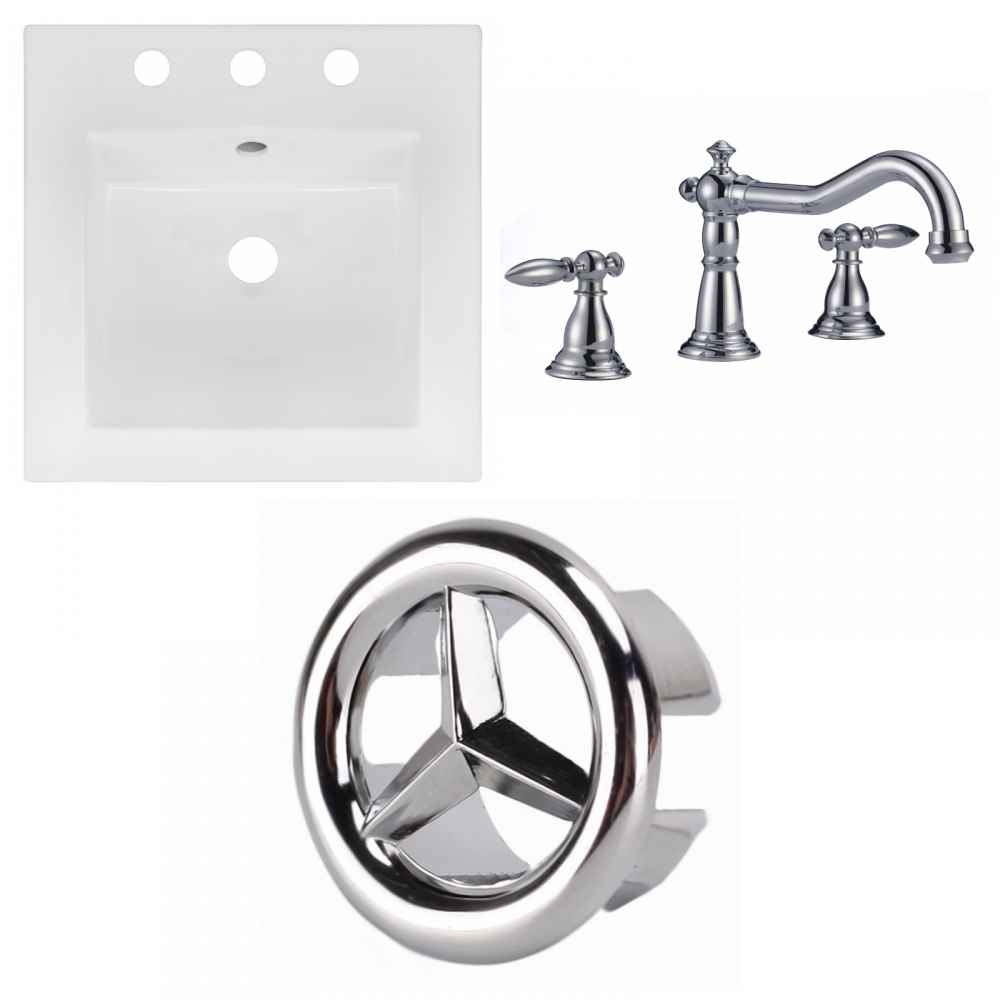 16.5-in. W 3H8-in. Ceramic Top Set In White Color