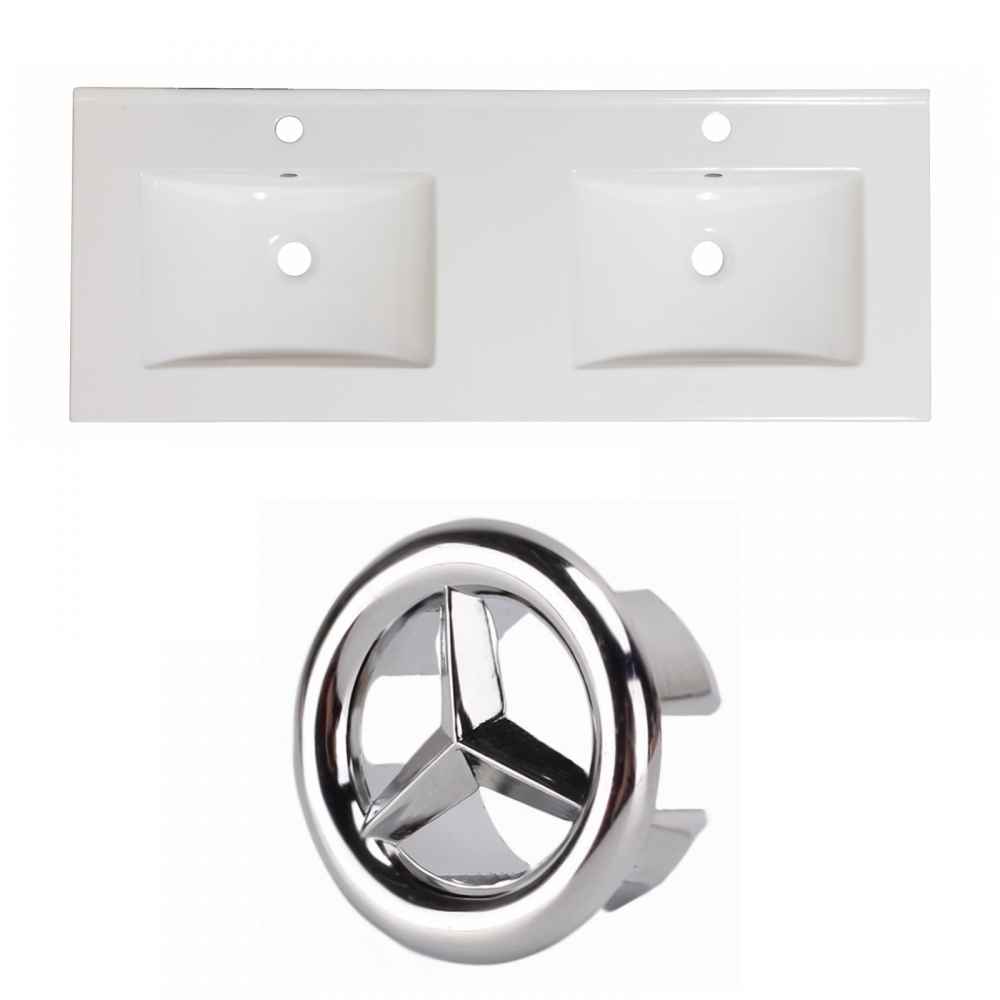 48-in. W 1 Hole Ceramic Top Set In White Color