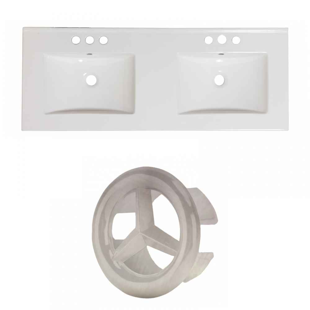 48-in. W 3H4-in. Ceramic Top Set In White Color