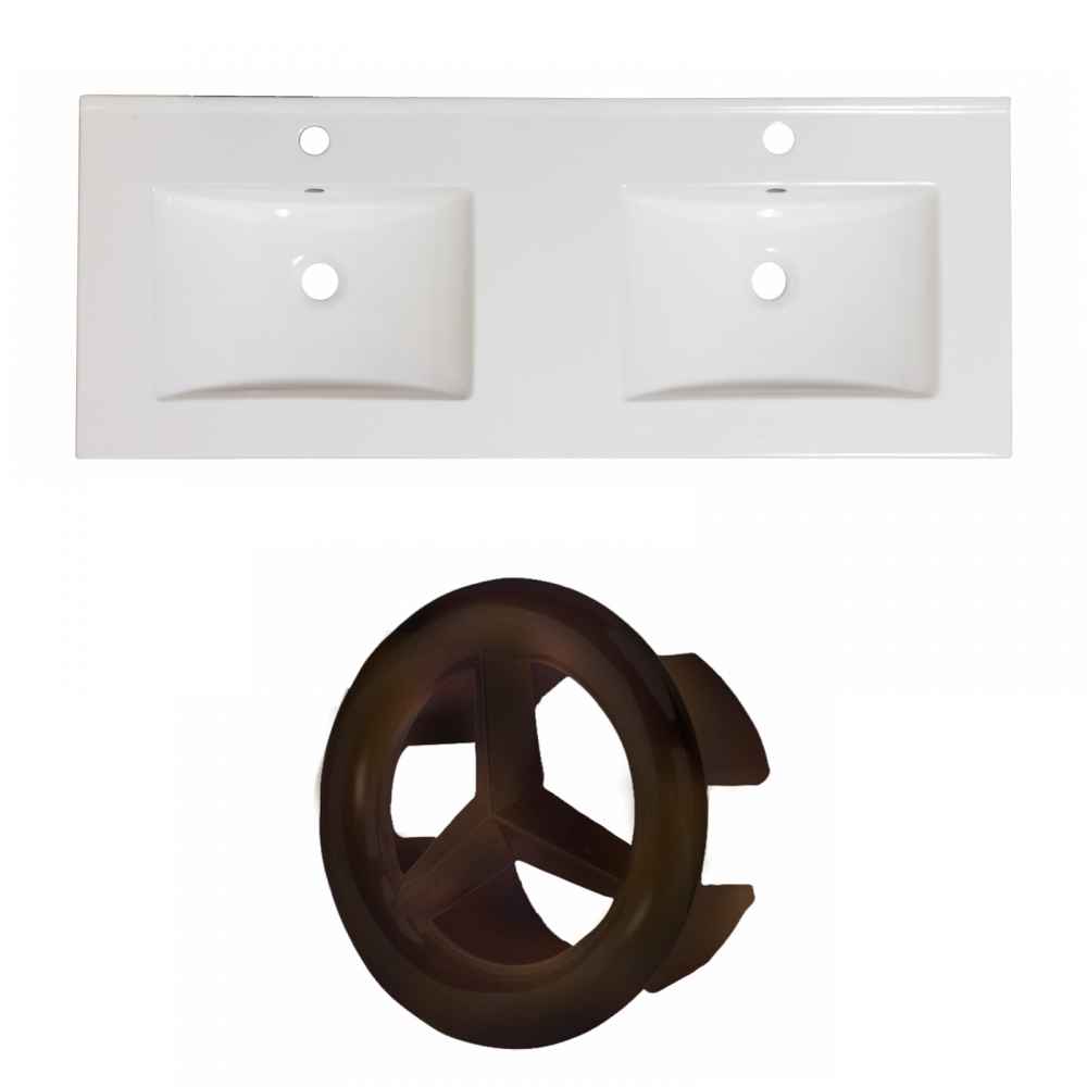59-in. W 1 Hole Ceramic Top Set In White Color