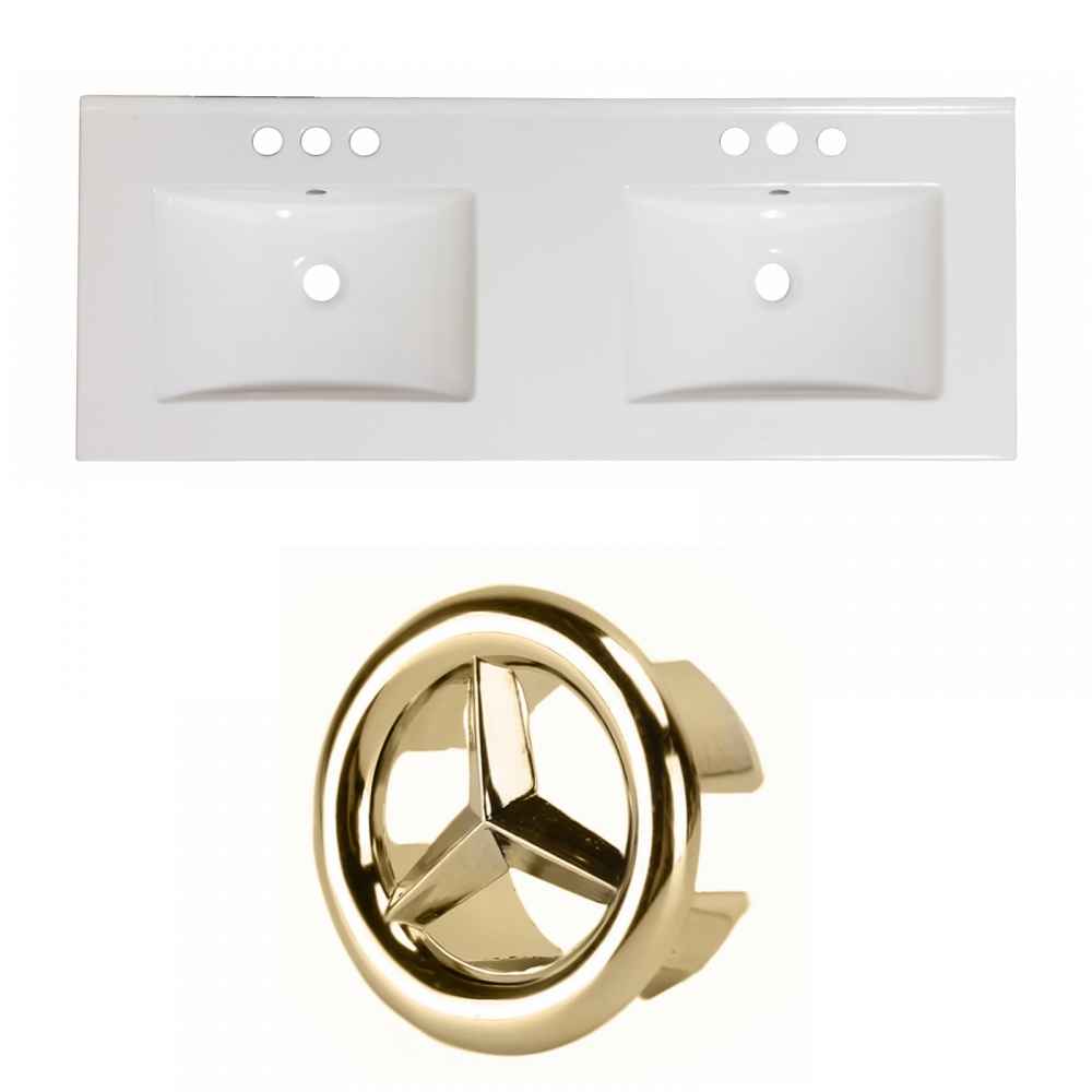 59-in. W 3H4-in. Ceramic Top Set In White Color