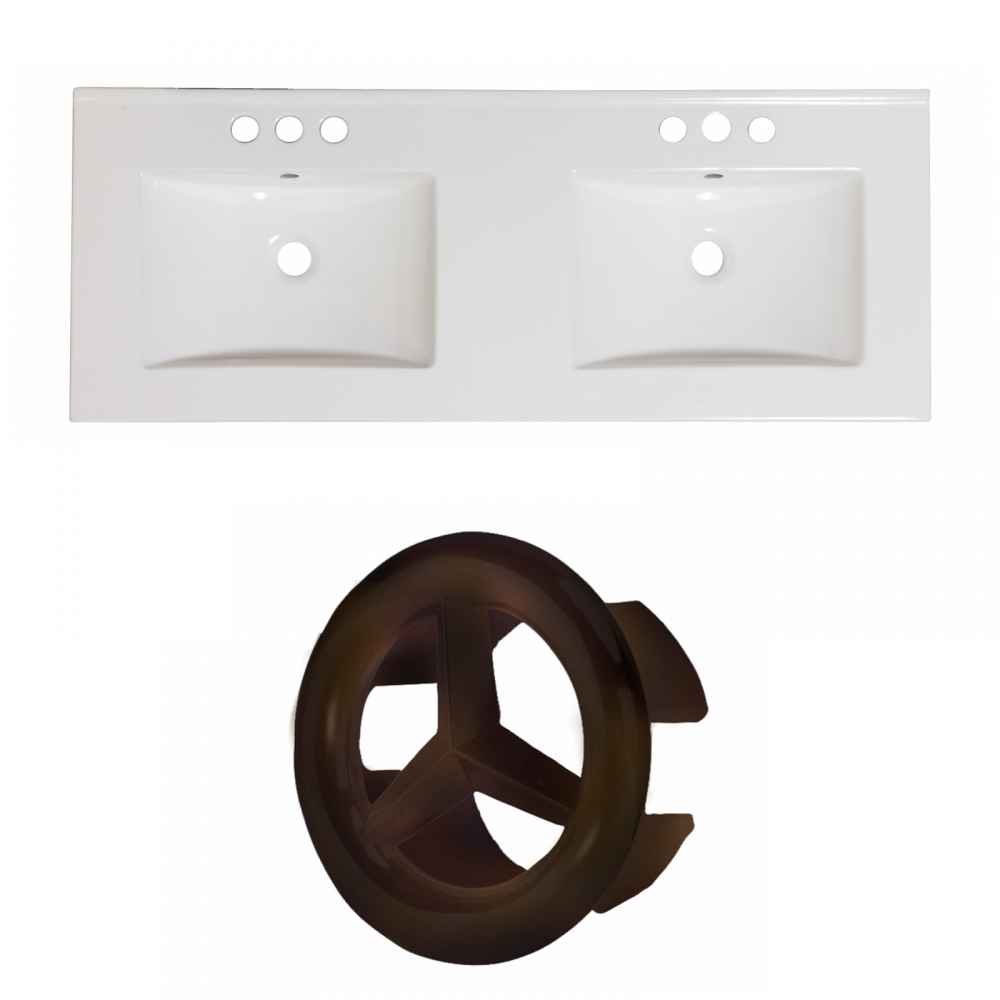 59-in. W 3H4-in. Ceramic Top Set In White Color