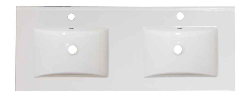 59-in. W 1 Hole Ceramic Top Set In White Color - Overflow Drain Incl.