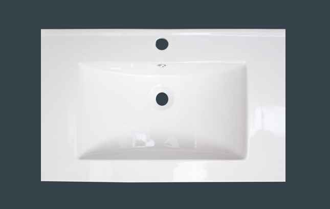 24.25-in. W 1 Hole Ceramic Top Set In White Color