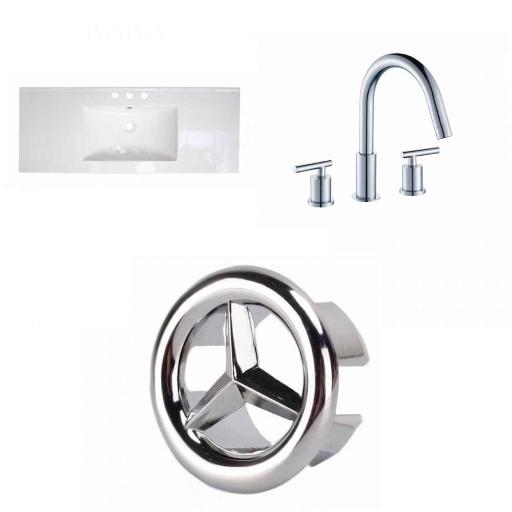 48-in. W 3H8-in. Ceramic Top Set In White Color