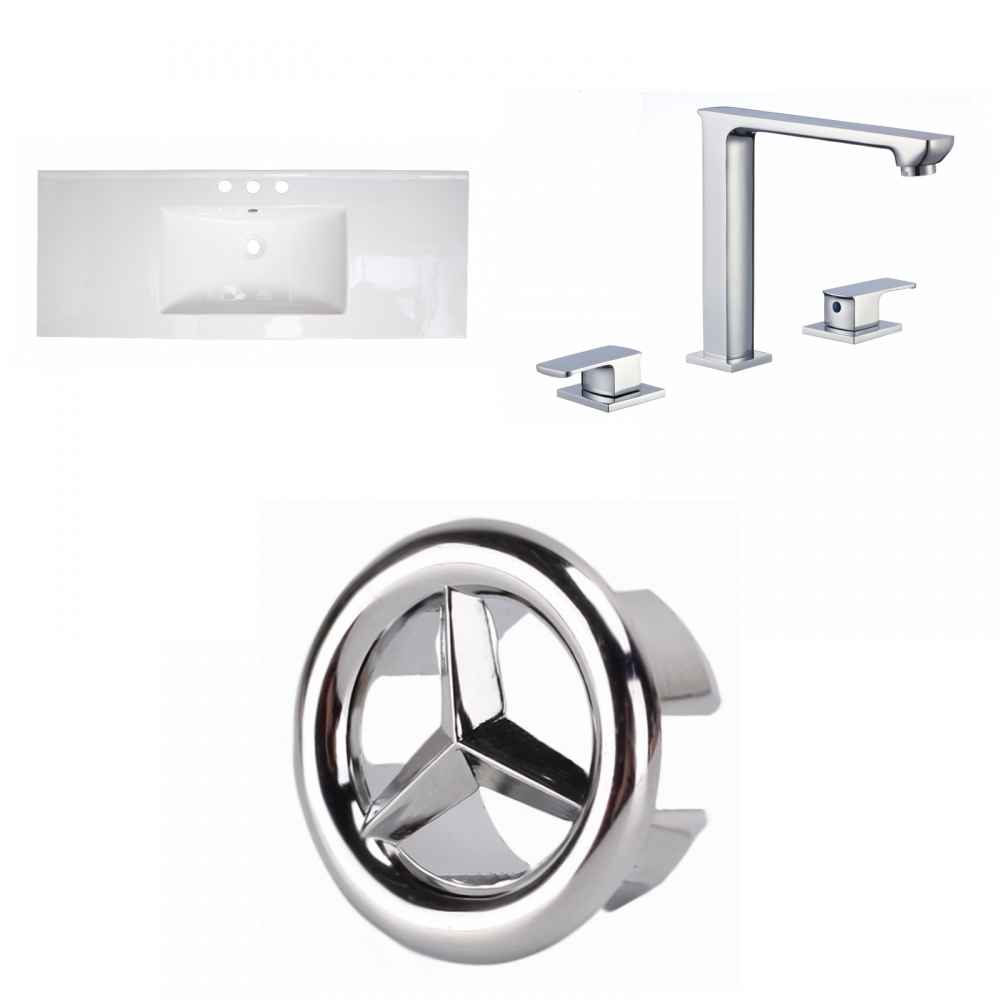 48-in. W 3H8-in. Ceramic Top Set In White Color
