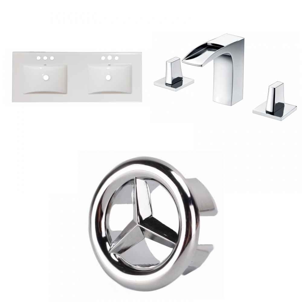 48-in. W 3H8-in. Ceramic Top Set In White Color